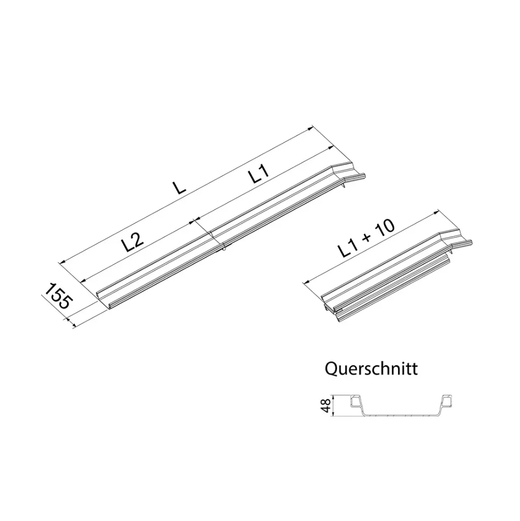 U-Schienenrampe Faltbar Länge 2m Tragfähigkeit 400Kg