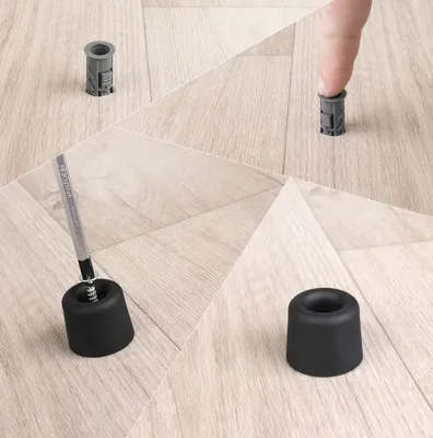 Türstopper Tarrox zum Schrauben schwarz Ø 30 x 25 mm 1 Stück.webp