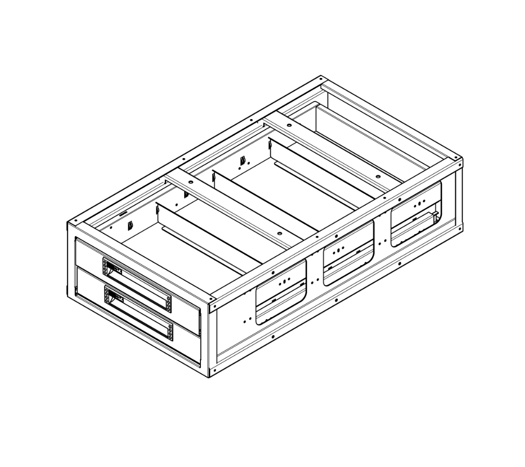 UNTERBODENSCHUBKASTEN L=500 H=410 T 900 MIT 2 SCHUBLADE H=165