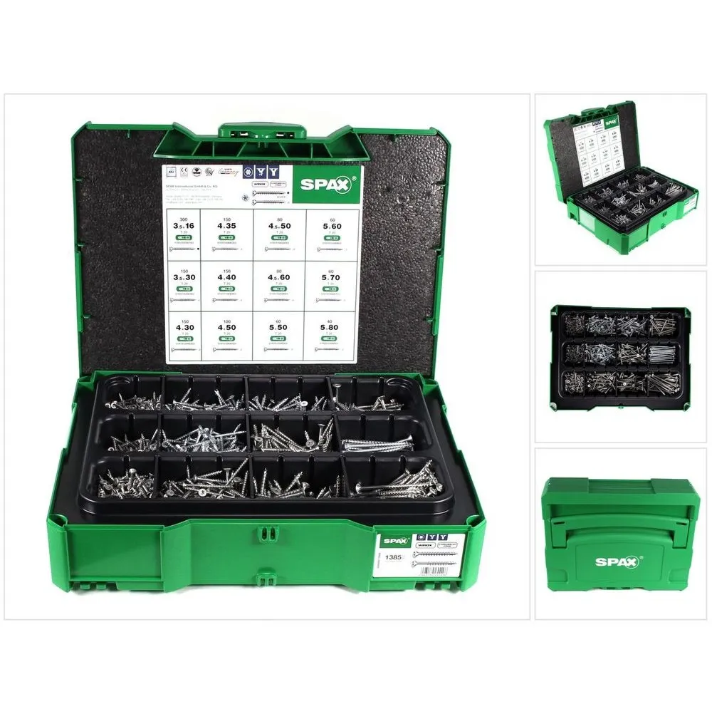 [50877] Spax Montagekoffer T-Loc Systainer mit 1400 Spanplattenschrauben