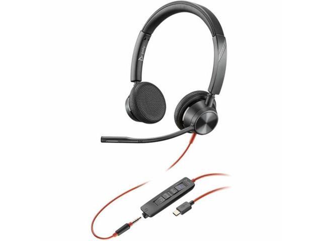 HP - Poly Blackwire 3325 Headset - Microsoft Teams Certification - Stereo - USB Type C, Mini-phone (3.5mm) - Wired - 32 Ohm - Black