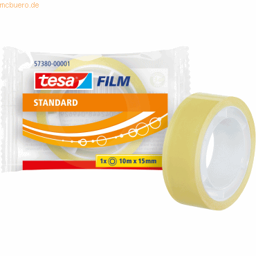 tesa Klebeband Standard 15 mm x 10 m, 1 Rolle Transparent