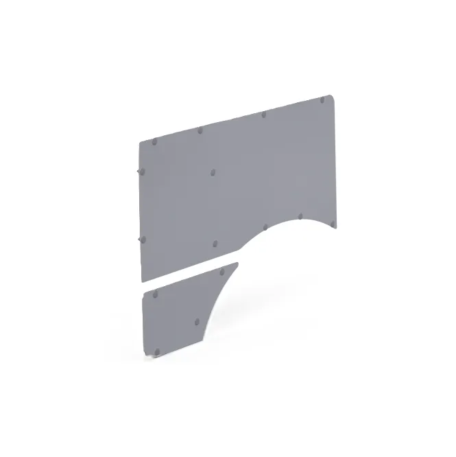 Wandverkleidung aus Kunststoff - links hinten unten