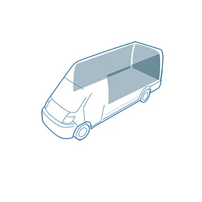 Wandverkleidung Kunststoff 4 mm für Ford Transit Custom V710 L2H1 3500 (barn doors, big parts) FWD H1 Right Schiebetür rechts, Flügeltüren. Große Ausführung.