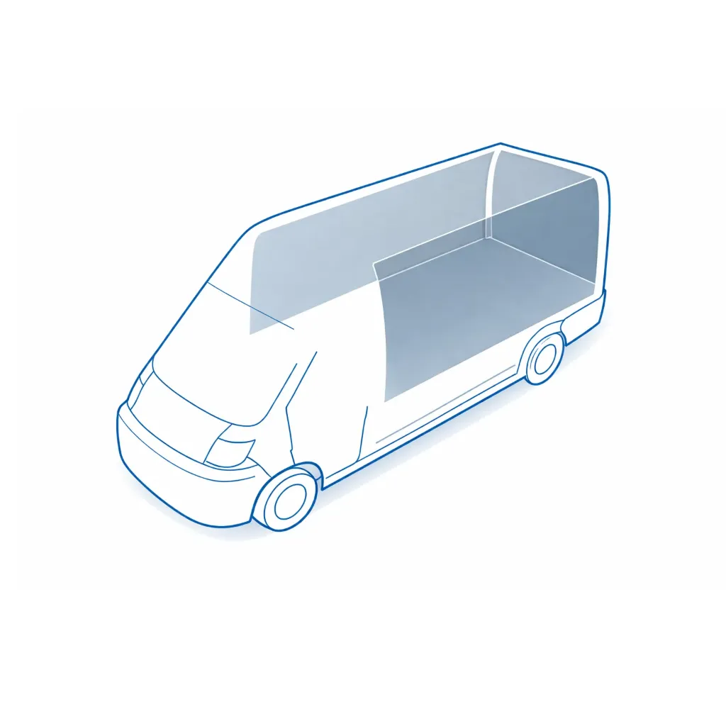 Wandverkleidung Holz grau lackiert 4 mm für Volkswagen Caddy 2682 FWD H1 Right Flügeltüren