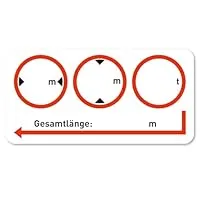 Hinweisaufkleber Fahrzeugmasse SW