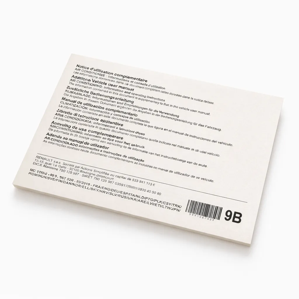 [RK0661-07] Zusätzliche Bedienungsanleitung für Klimaanlage Renault Kangoo 2018