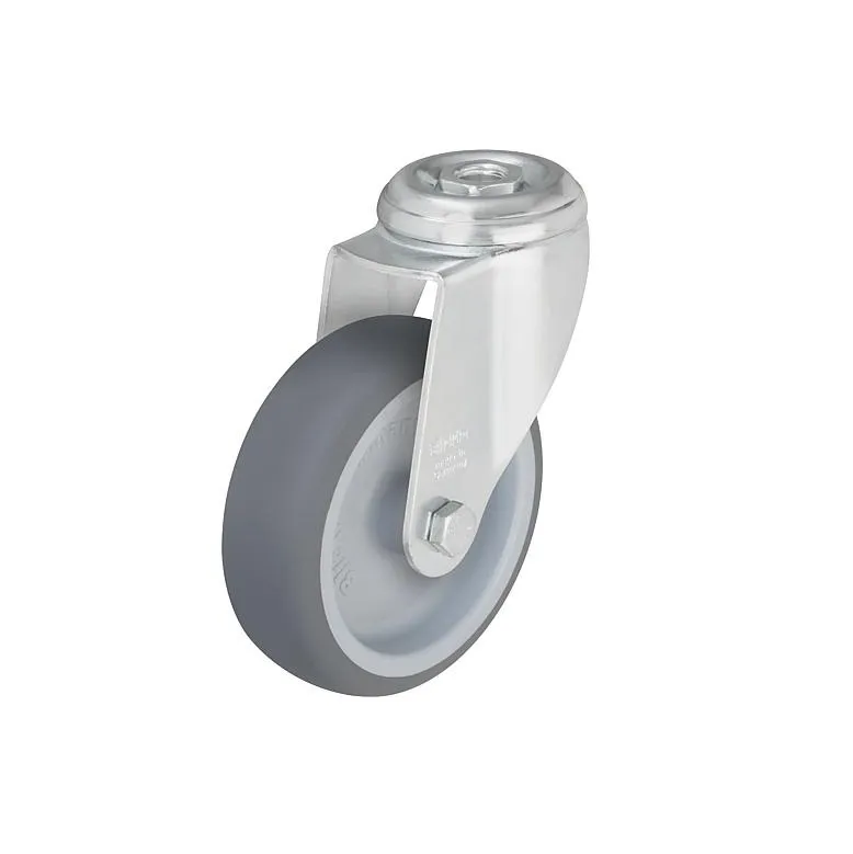 Lenkrolle LKRA TPA 80G Gummi-Laufbelag, Rad-Ø 80 mm, Tragfähigkeit 100 kg