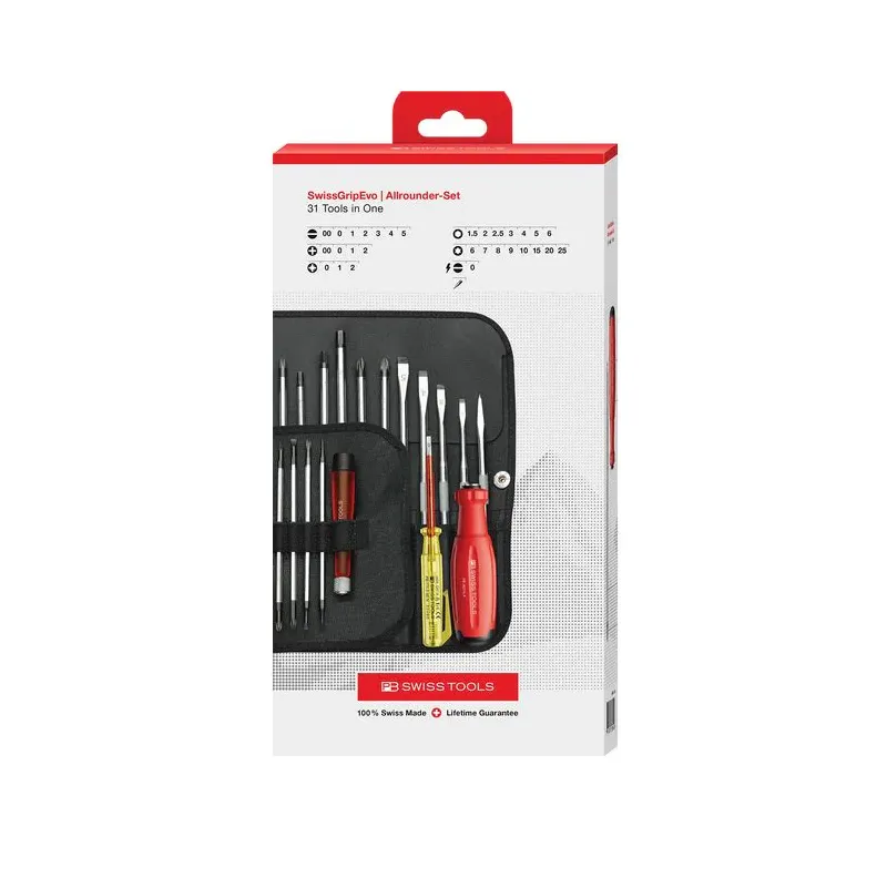 PB Swiss Tools SwissGrip Evo Allrounder-Set Rolltasche