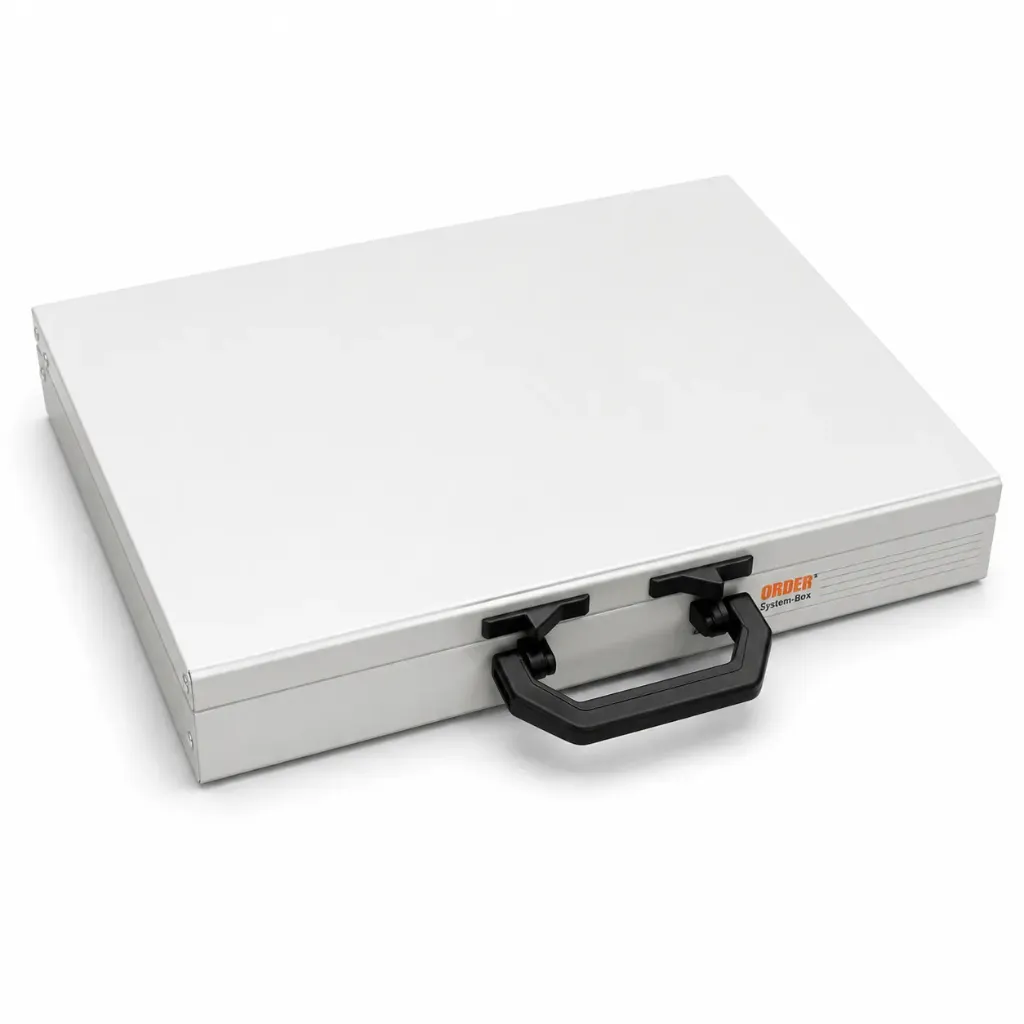 ALU KOFFER H66 INKL. 12 PLASTIKBEHXLTER