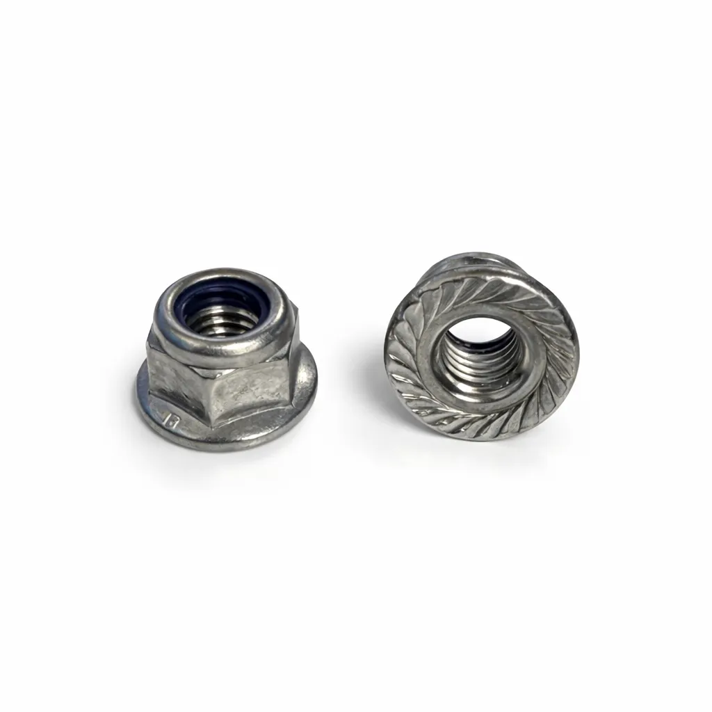 [RK0646] Sechskantmutter M8 mit Flansch, Verzahnung und PA-Einlage DIN 6926 A2