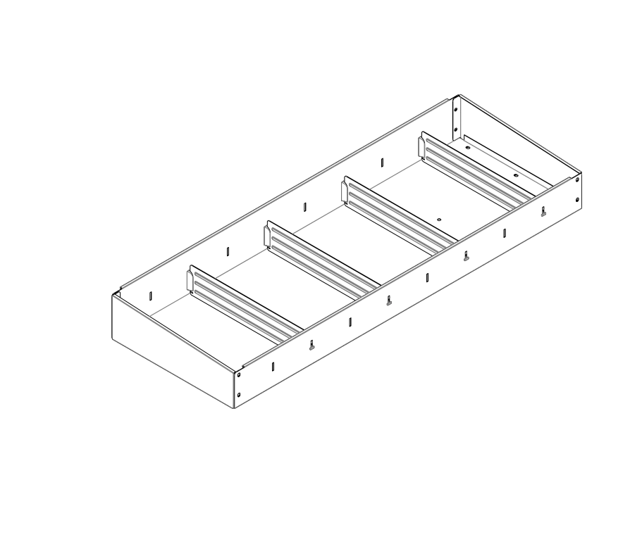 [9RT0001026] ABSCHLUSSREGAL 253X100X260 + ANTIRUTSCHMATTE