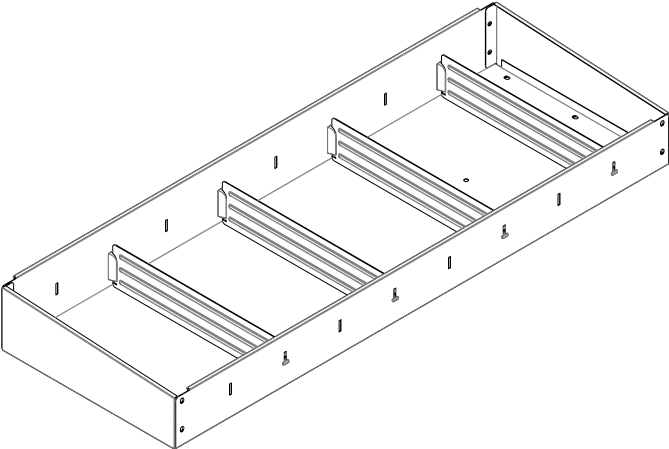 [9RT4001732] ABSCHLUSSREGAL 1.268X110X320 MIT 5 TRENNWÄNDEN + ANTIRUTSCHMATTE